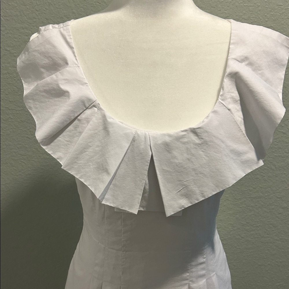 BCBGMaxAzria White Ruffle Mini Dress - Picture 2 of 8